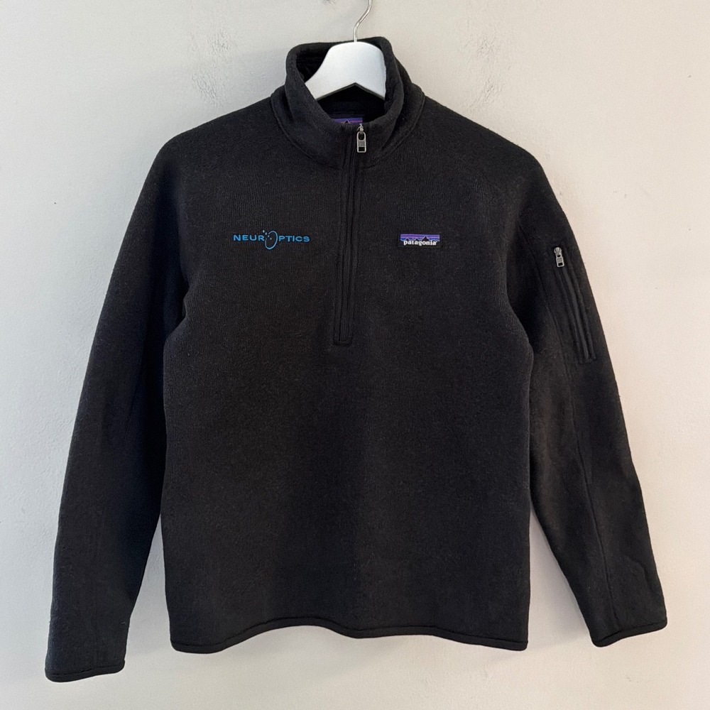 Patagonia Better Sweater 1/4 Zip Black Fleece Pullover Womens Small NeurOptics